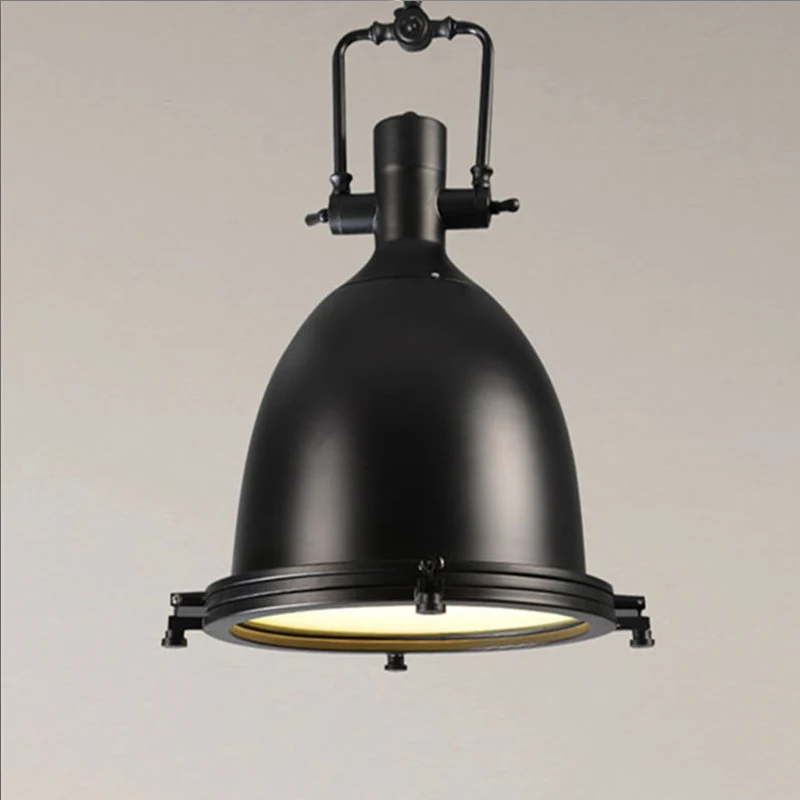 Industrial Vintage Light Kitchen Dining Room Chandelier Adjsutable Chain Pendant Lamp E27 Glass Headlight Iron Drop Light