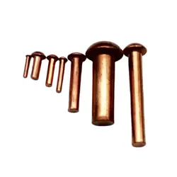 50pcs M1.5 M2 M2.5 M3 M4 M5 M6 M8 Btton Round Head Solid Copper Rivet Nut Long