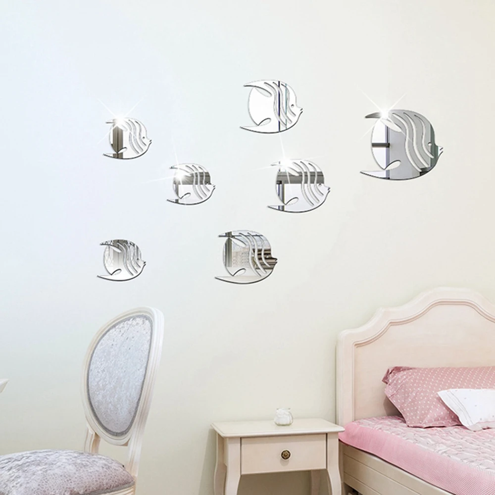 

Real Big Diy Mirror 3D Acrylic Wall Stickers Home Decoration Accessories for Living Room home office decor Decals for Furniture