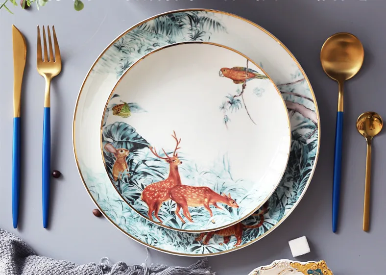 Fangqi тропический лес керамическая посуда китайский скелетный животное десертная Фруктовая тарелка домашнее фарфоровое украшение