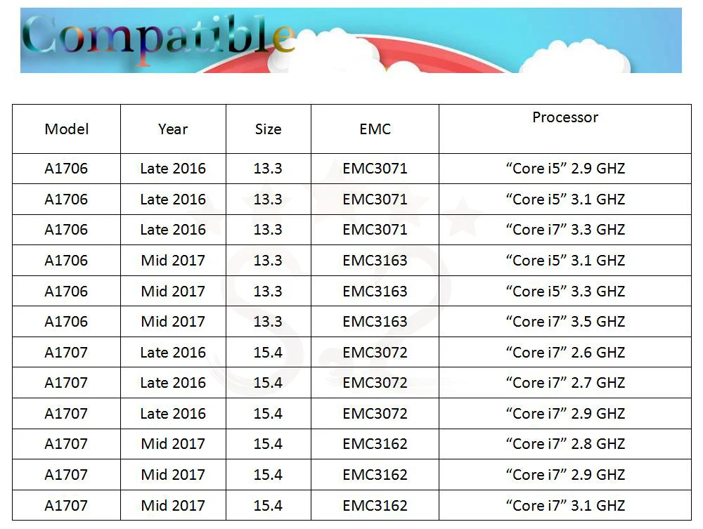 A1706 A1707 клавишные колпачки для Macbook Pro retina 1" 15" сменная клавиша для клавиатуры год