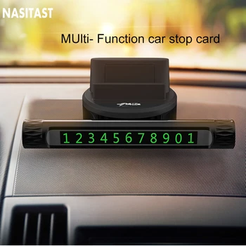 

Multifunctional Car Perfume Parking Card Fluorescent Digitals Aromatherapy Auto Air Interior Decoration of Car with Phone Holder