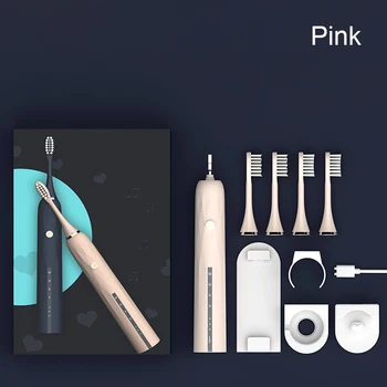 

Electric Toothbrush Adult Timing Brush 4 Brush Head USB Charger Rechargeable Toothbrush Replacement Brush Head Set