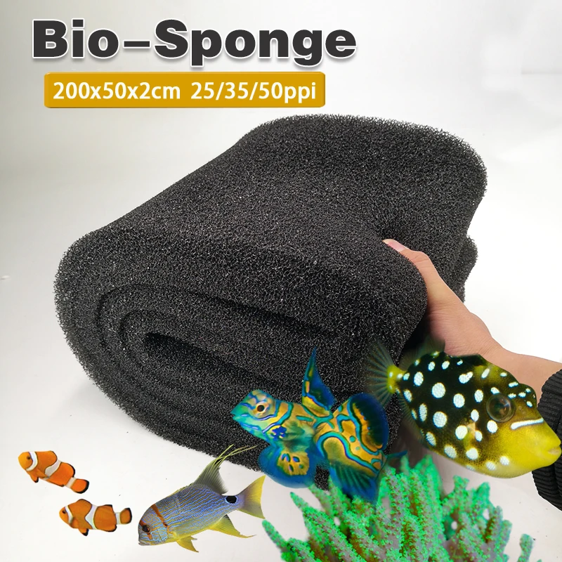 200x50x2cm 25/35/50ppiHaile Aquatic Bio Sponge Filter Media Pad Cut-to-fit Foam for Aquarium Fish Tank Koi Pond Porosity | Дом и сад