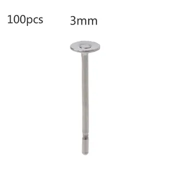 

100Pcs Stainless Steel Flat Glue on Earring Posts For Jewelry Making Findings