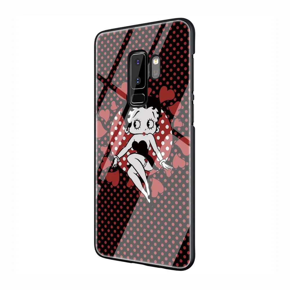 EWAU Betty Boop чехол из закаленного стекла для телефона для samsung S7 край S8 S9 S10 Note 8, 9, 10, плюс A10 20 30 40 50 60 70 - Цвет: G10
