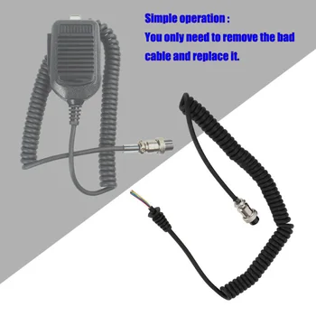 

8 Pin Speaker Microphone Cable Replacement Line Cord for Kenwood/ICOM Radio Designed wear resistance