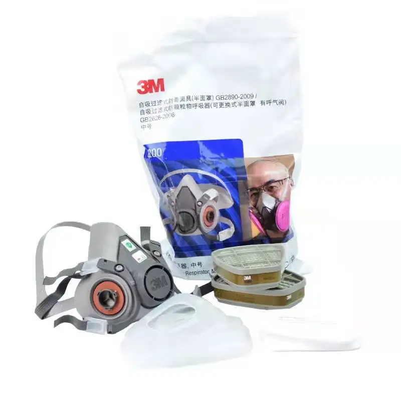 

For 3M 6200+6006 Half Face Mask Respirator Renovated Laboratory Formaldehyde Gas Masks NIOSH&LA Satandards Protective Mask