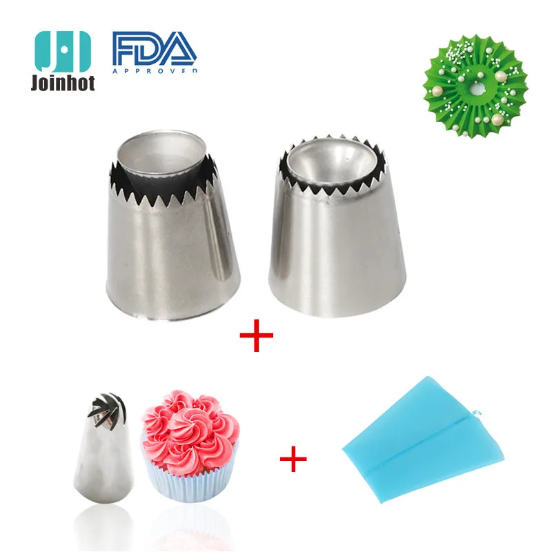 4pcs DIY сопло из нержавеющей стали десерт торт насадки для украшения выпечки Кухонные аксессуары печенья бис глазурь трубопровод - Цвет: 4pcs