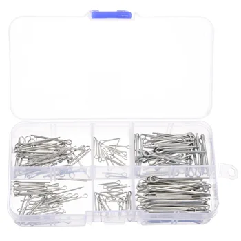 

175pcs/set Sliver Split Pins Cotter Fixings Assorted Sizes Zinc Plated Steel Hard Case Link Split Cotter Pin with Box