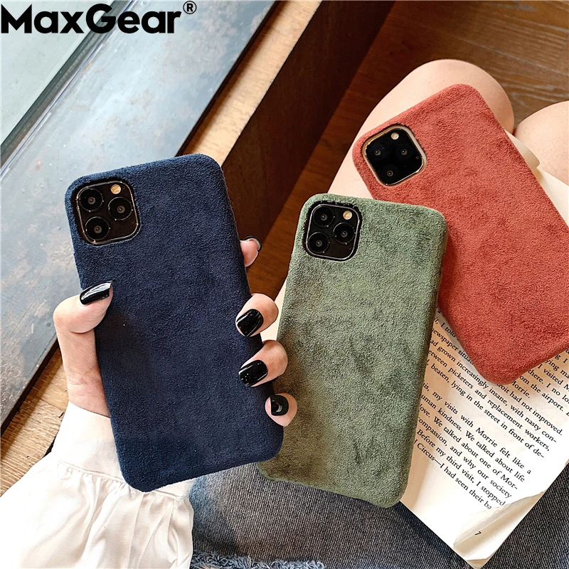 iphone 11 Pro Max clear case Solid Color Suede Cloth Case For iPhone 13 11 Pro Max 12 Pro Mini X XR XS Max 6 6S 7 8 Plus Soft Warm Plush Furry Fabric Cover cool iphone 11 Pro Max cases