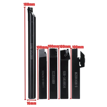 

5Pcs 16MM Shank Turning Holder Kit W/ Cutter Wrench For Lathe CNC Turning Tools