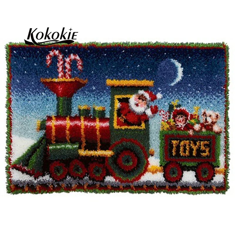 

Christmas Decoration latch hook kits large printed canvas yarn carpet diy latch hook rug kits carpet embroidery carpet diy rug