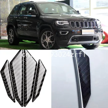 

For Jeep Grand Cherokee Compass Cherokee Car Side Door Edge Guard Bumper Trim Protector 4pcs PVC carbon fiber Stickers