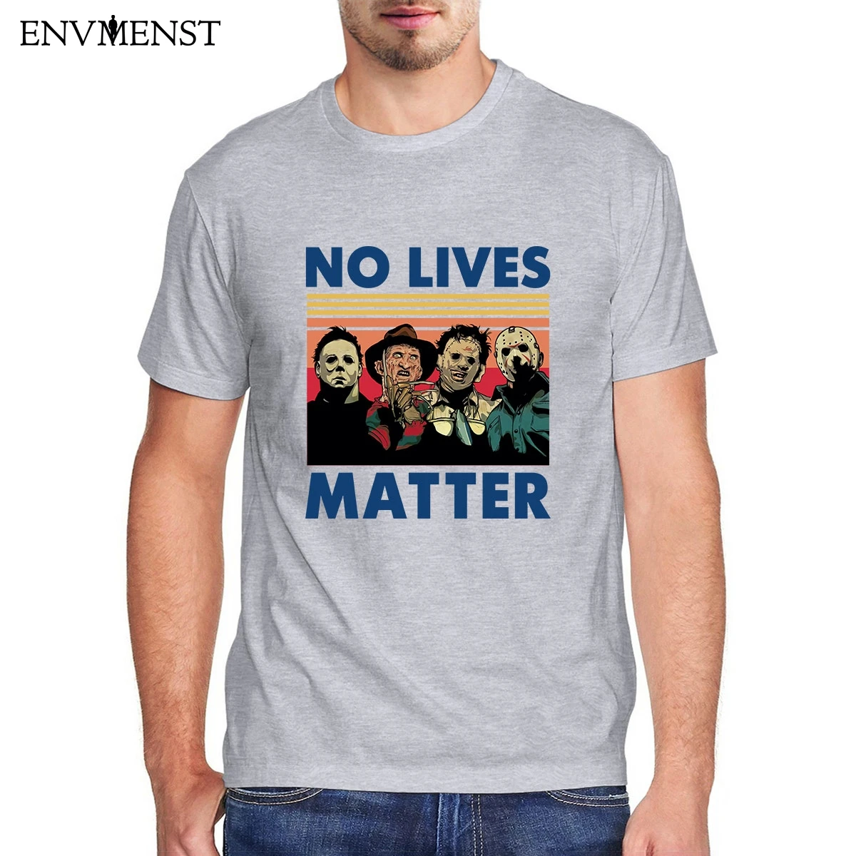 Men Clothing Sweatshirt Horror Oversize Matter No-Lives Off White 100-Cotton Casual Envmenst