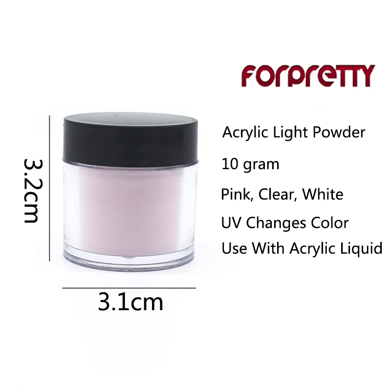 Акриловая пудра для ногтей жидкая меняющая цвет от Sun Liqht прозрачный розовый белый цвет полимер forpretty Acrilico Monomer Poeder