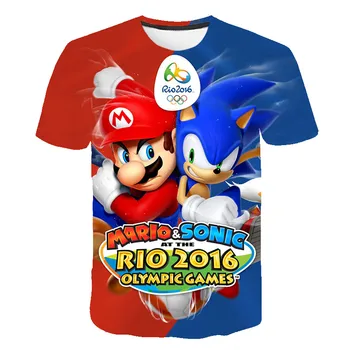 

3D printed summer boy/girl sonic hedgehogs and super Mario cartoon t-shirts for kids short-sleeved t-shirts for kids casual wear