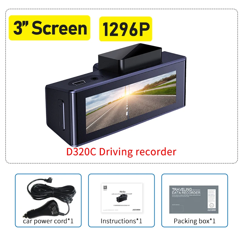 Photo Product JADO D320C Dash Camera HD 1296P Dvr Dash Camera Night Vision Car Dash Cam 24H Parking Monitor Vehicle Video Recorder Car Mirror