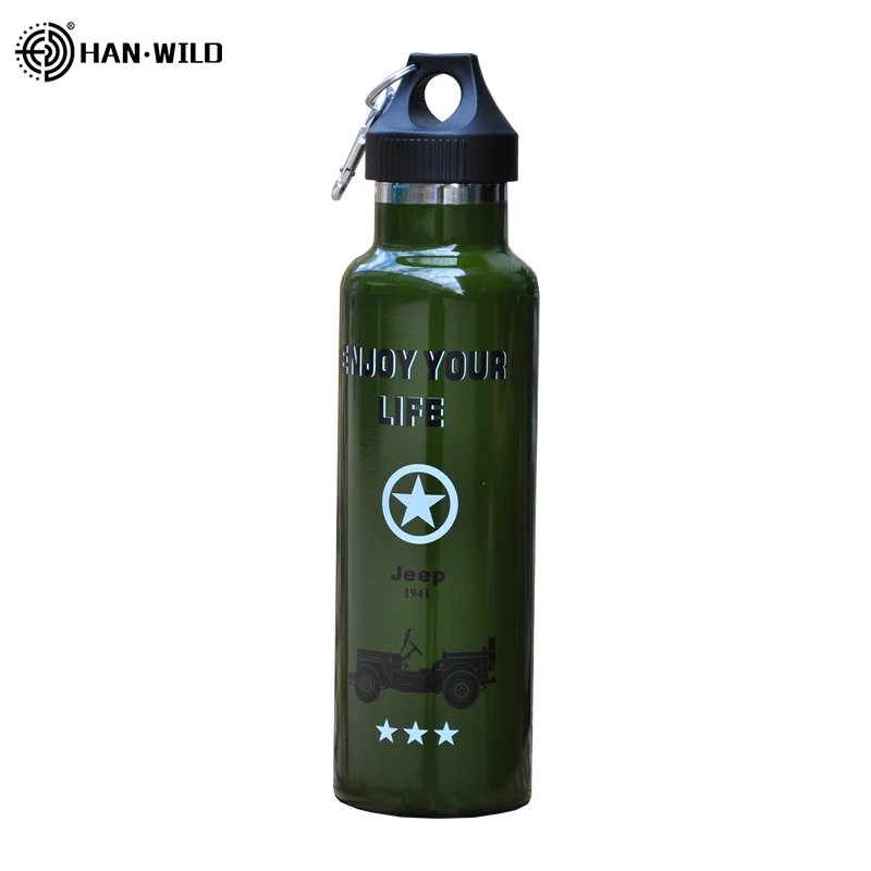600ml 600/550/350ml термос с изоляцией Портативный бутылка для воды 304 Нержавеющая сталь Спортивные бутылки для воды с двойными стенками из нержавеющей стали Вакуумная военные вакуумный на открытом воздухе - Цвет: 600ml