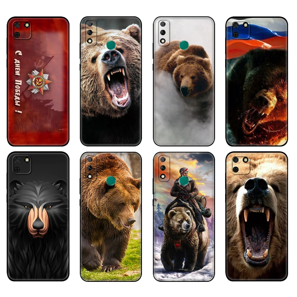 Черный чехол из ТПУ для Huawei Y9S Y6S Y8S Y5P Y7P Y8P Y5 lite Prime 2018 Y6 2019 с флагом России черный