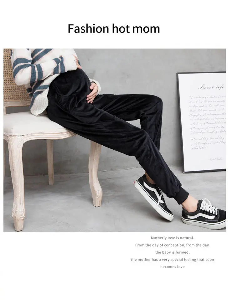 Maternity trousers for Pregnant Women Pregnant Pants Pregnancy Clothes Spring Autumn Maternity Outside Fleece Pant