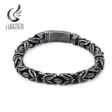 Fongten, квадратный мужской браслет, черный, серебристый, золотой, нержавеющая сталь, цепочка, Писание, мужские модные браслеты, ювелирные изделия