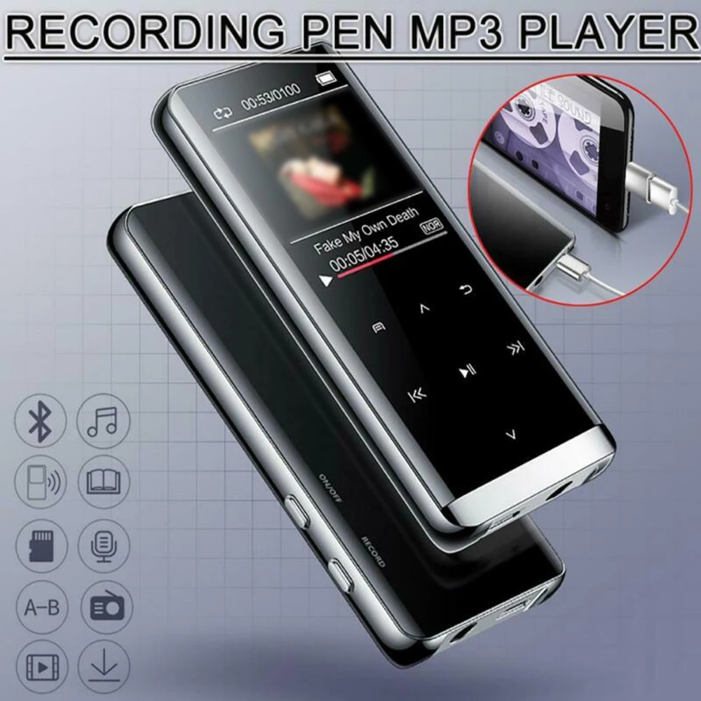 Без потерь mp3-плеер HIFI MP4 Bluetooth музыка запись голоса цинковый сплав