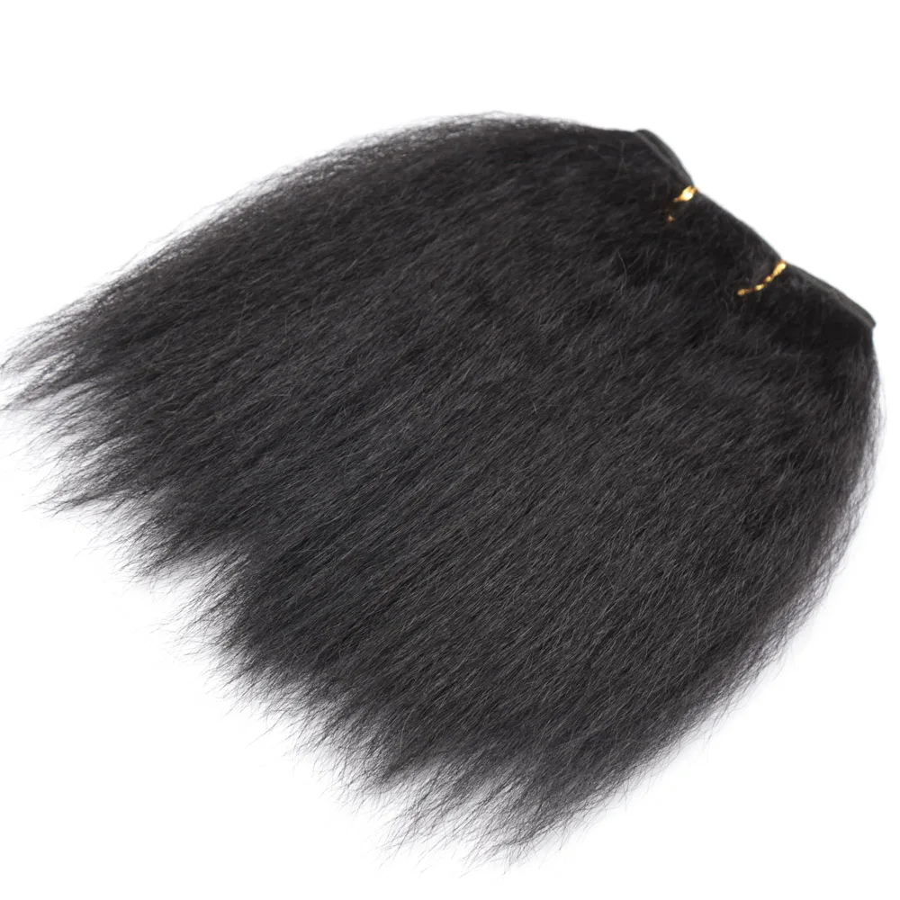 Synthetic Hair Weave Kinky Straight Hair Bundles 1 Piece For African Women