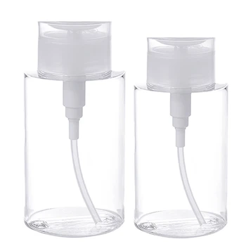 

2x Push Down Empty Pump Dispenser Clear Bottle Makeup Container Pp Press the Bottle High Arrival Travel Bottles 200Ml & 150Ml