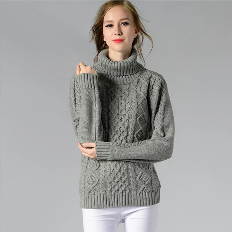 

Thick Turtleneck Sweater Women Autumn Winter 2020 High Quality Woman Warm Sweaters Long Sleeve Knitted Lounge Wear Plus Size New