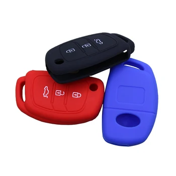 

New Car Auto Silicone Flip Folding Key Cover 3 Buttons Remote Control Protector Case Fob for Hyundai 2013 new IX35 MISTRA