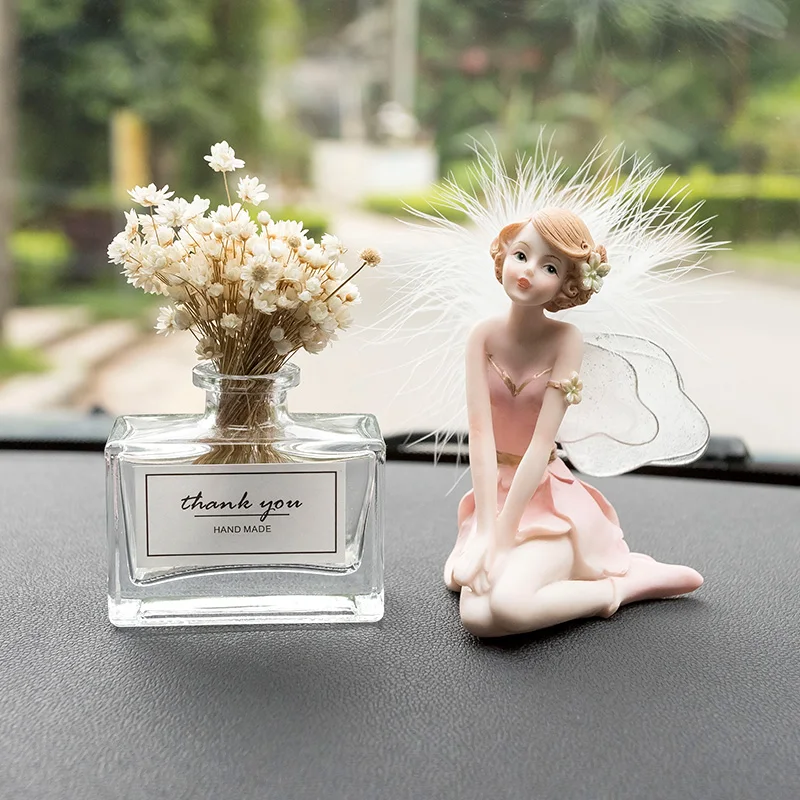 Car small fresh creative little daisy lavender bottle decoration in the console network celebrity decoration dry flower girl - Название цвета: Зеленый