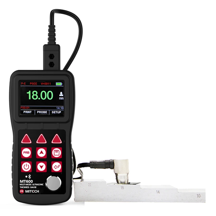 Цифровой многорежимный Ультразвуковой толщиномер Mitech MT600 тестер Bluetooth USB