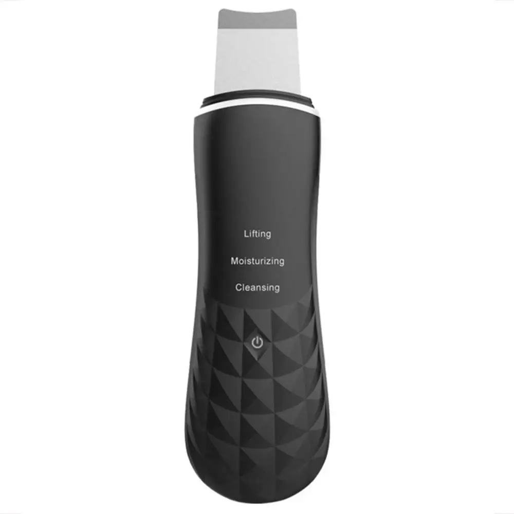 black Deep Cleaning Skin Scrubber Peeling Shovel Facial Pore Cleaner Blackhead Remover Face Lifting USB Rechargeable - Цвет: black