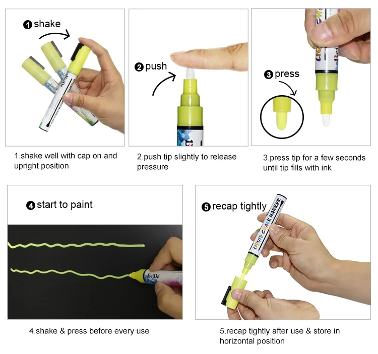 荧光笔书写步骤
