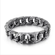 316L браслет из нержавеющей стали крест европейский и американский мужской браслет из нержавеющей стали панк череп