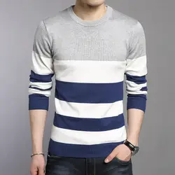 Мужской шерстяной свитер весенний модный свитер мужской модный свитер с круглым воротником длинный рукав свитер мужской вязаный свитер