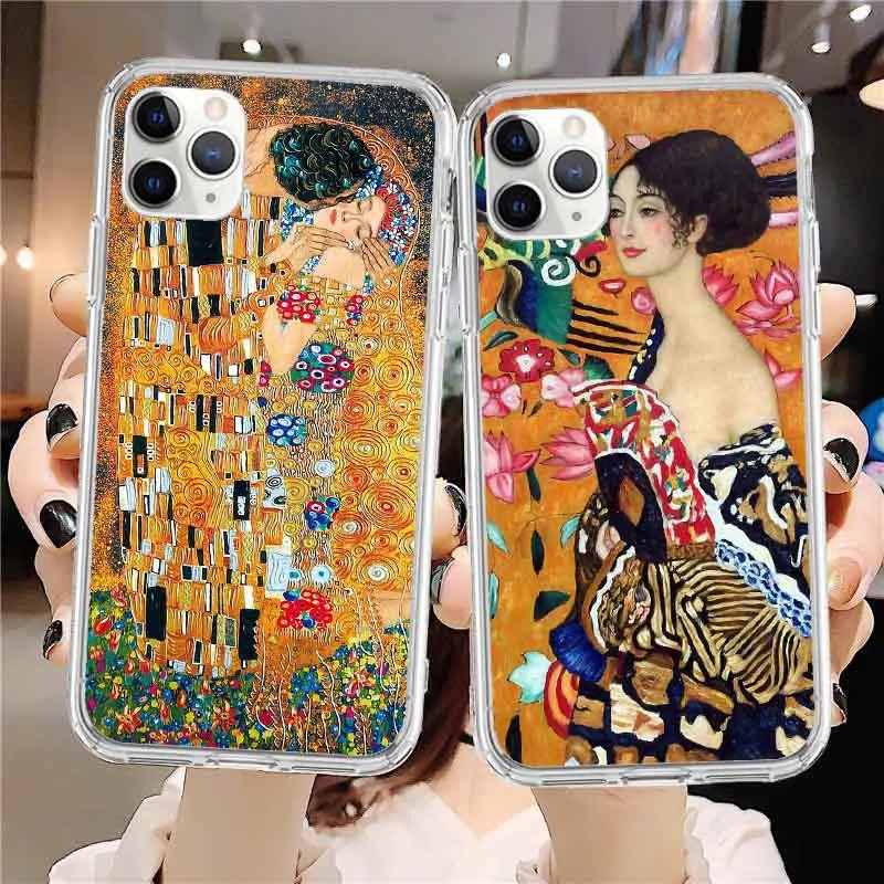 Телефонные чехлы gustav klimt the kiss lady для iphone 12 mini pro 11 max 8 7 plus 6s 6 X Xs Max Se1 Se 2020 мягкий