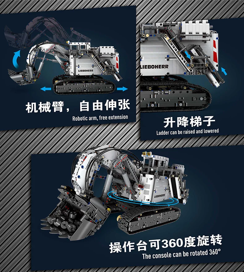 Cena Kompatybilny z Legoed Technic series 42100 Bricks Liebherrs Excavator R9800 Motor Power zestaw modeli do składania samochodów klocki prezent