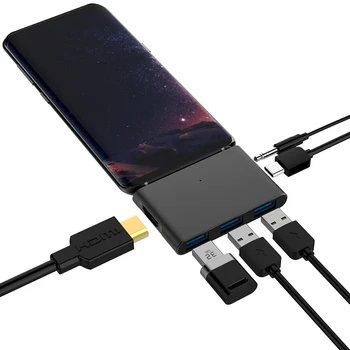 

USB C Hub Adapter with USB-C TYPE C PD Charging 4K HDMI USB 3.0 3.5mm Headphone for 2018 iPad Pro MacBook Pro SAMSUNG S8 S9 S10