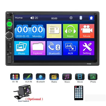 

7010B 7" Car MP3 MP5 Player 2 Din Radio HD Touch Screen Multimedia Mirror Link Bluetooth Rear View Camera Music Player for Car