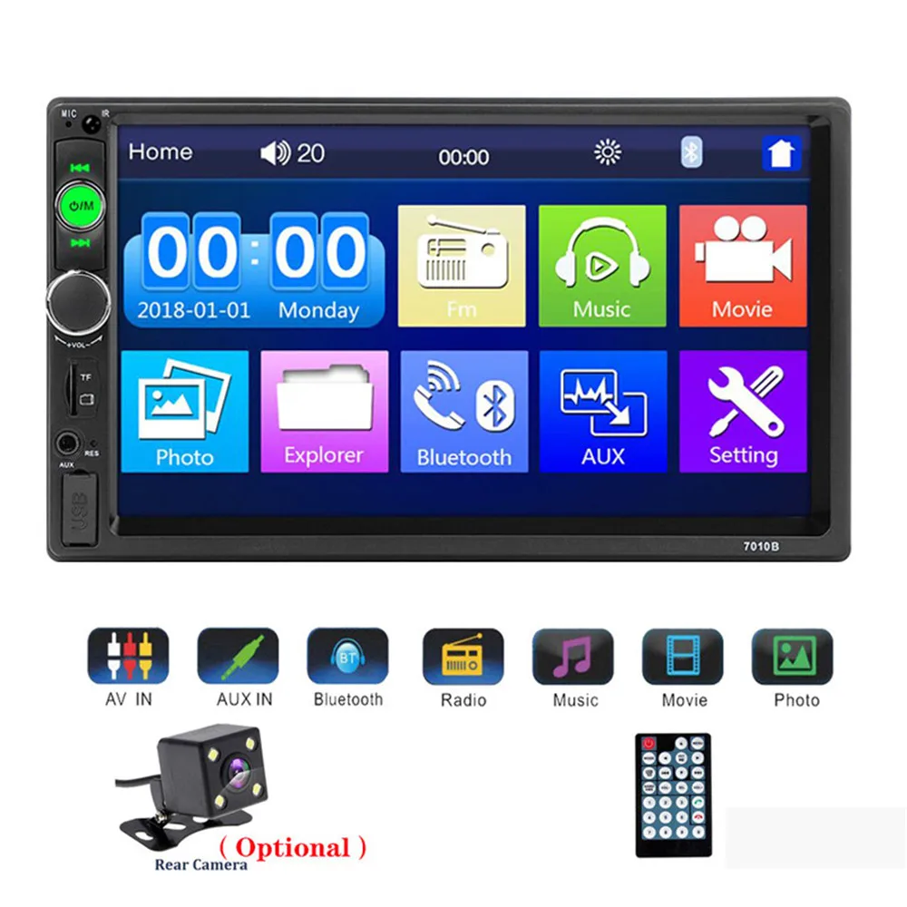 7010B 7 "автомобильный MP3 MP5 плеер 2 Din Радио HD сенсорный экран мультимедийное