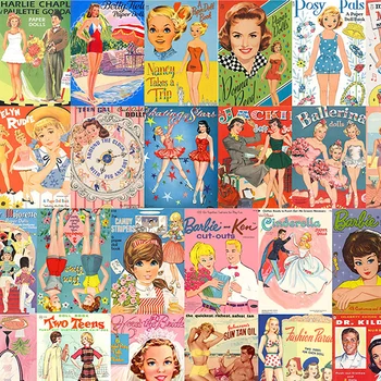 

18PCS vintage girl Stickers Crafts And Scrapbooking stickers kids toys book Decorative sticker DIY Stationery