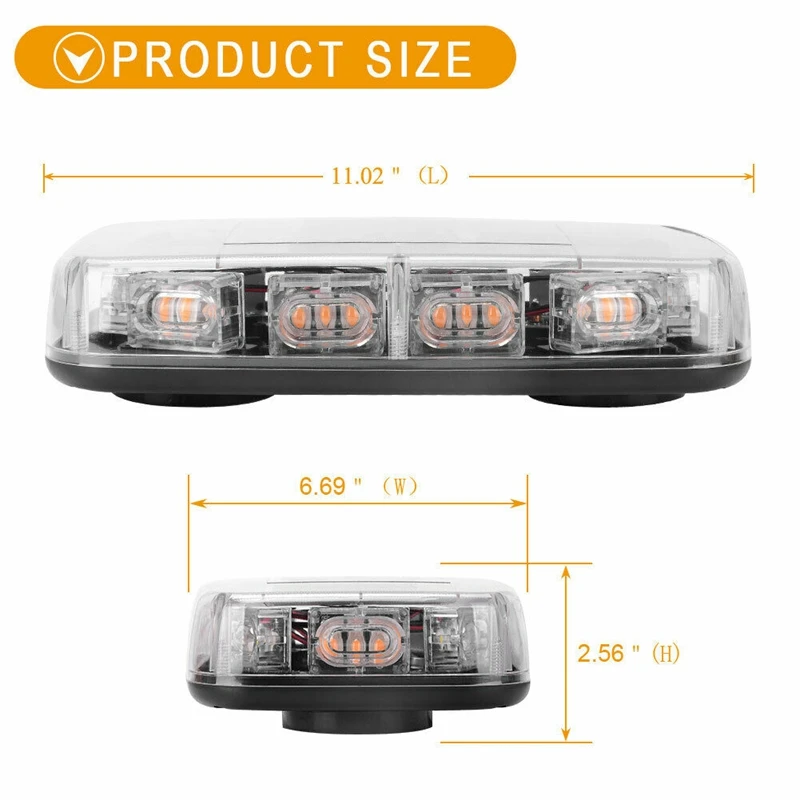 30LED Топ крыша мигающий аварийный мини стробоскоп светильник бар янтарный/желтый 12 V-24 V
