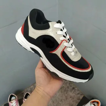

Women's shoes spring 2020 new small fragrance color matching casual lace up thick bottom net red same low top shoes for women