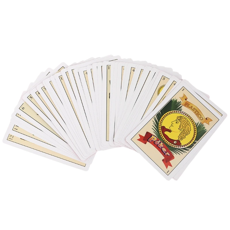 Playing Cards, Plastic Playing Cards, Poker Set 40pcs/set Spanish Playing Cards PVC Plastic Poker Cards Family Party Board Game