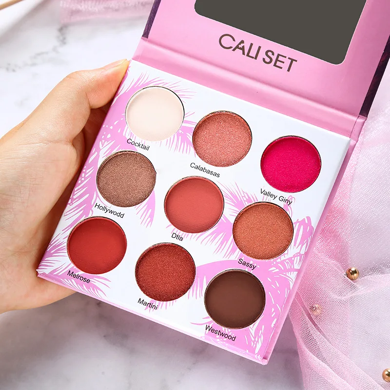 Pink 9 цветов Макияж для лица натуральный блеск для век Хайлайтер для лица Контур ремонт Косметика Красота глазурованная палитра теней для век - Цвет: Pink