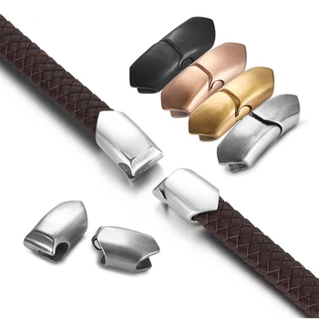 

2Sets Stainless Steel Magnetic Clasp Fit 11x6mm Leather Cord End Caps Connectors Magnet Buckle Bracelet DIY Jewelry Accessories