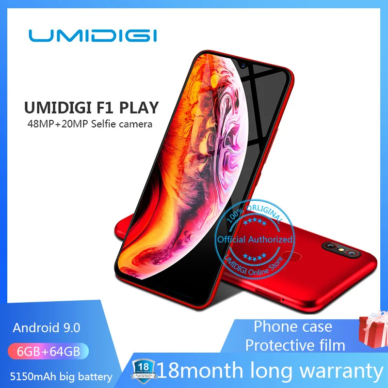 UMIDIGI F1 играть Android 9 0 48MP + 8MP 16MP камеры 5150 mAh 6 ГБ Оперативная память 64 Гб Встроенная 3