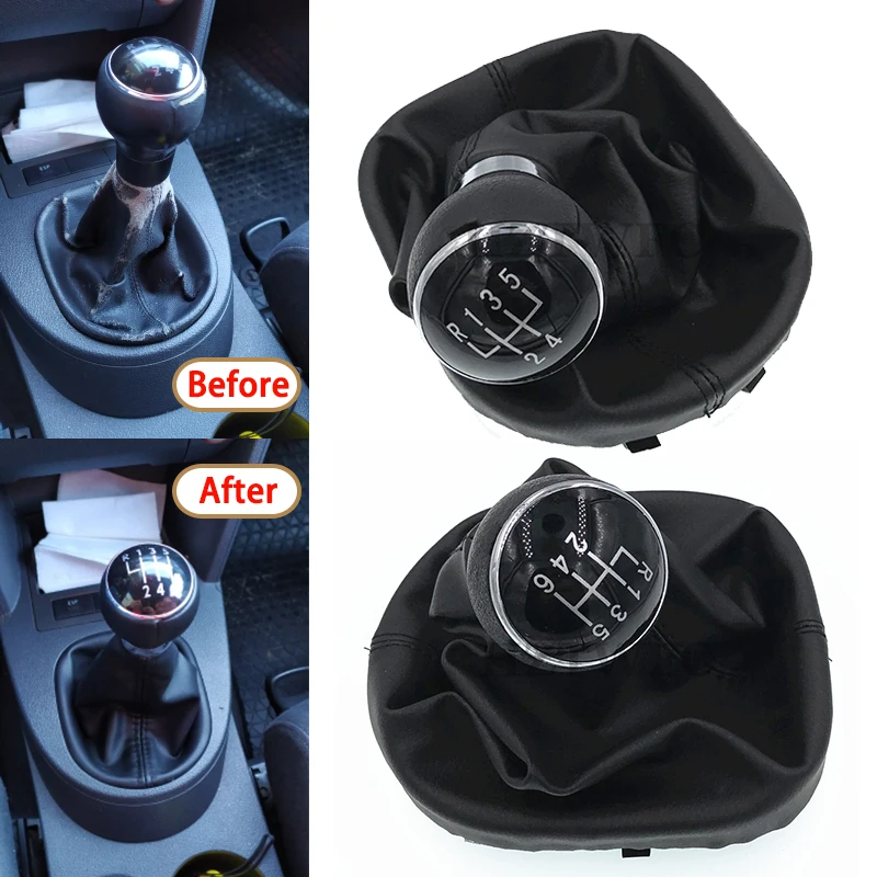 POMELLO E CUFFIA LEVA CAMBIO PER VOLKSWAGEN CADDY TOURAN IMPUGNATURA 5 MARCE - Foto 8